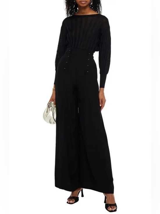 Zimmermann Pants - Zimmermann Women’s Wide Leg Pants Crepe Button Detail Size 0 Workwear Designer